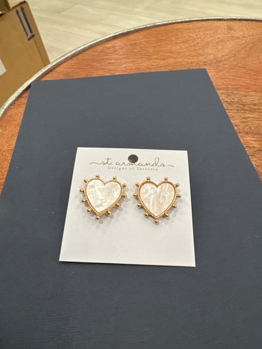 Heart Pearl Earrings