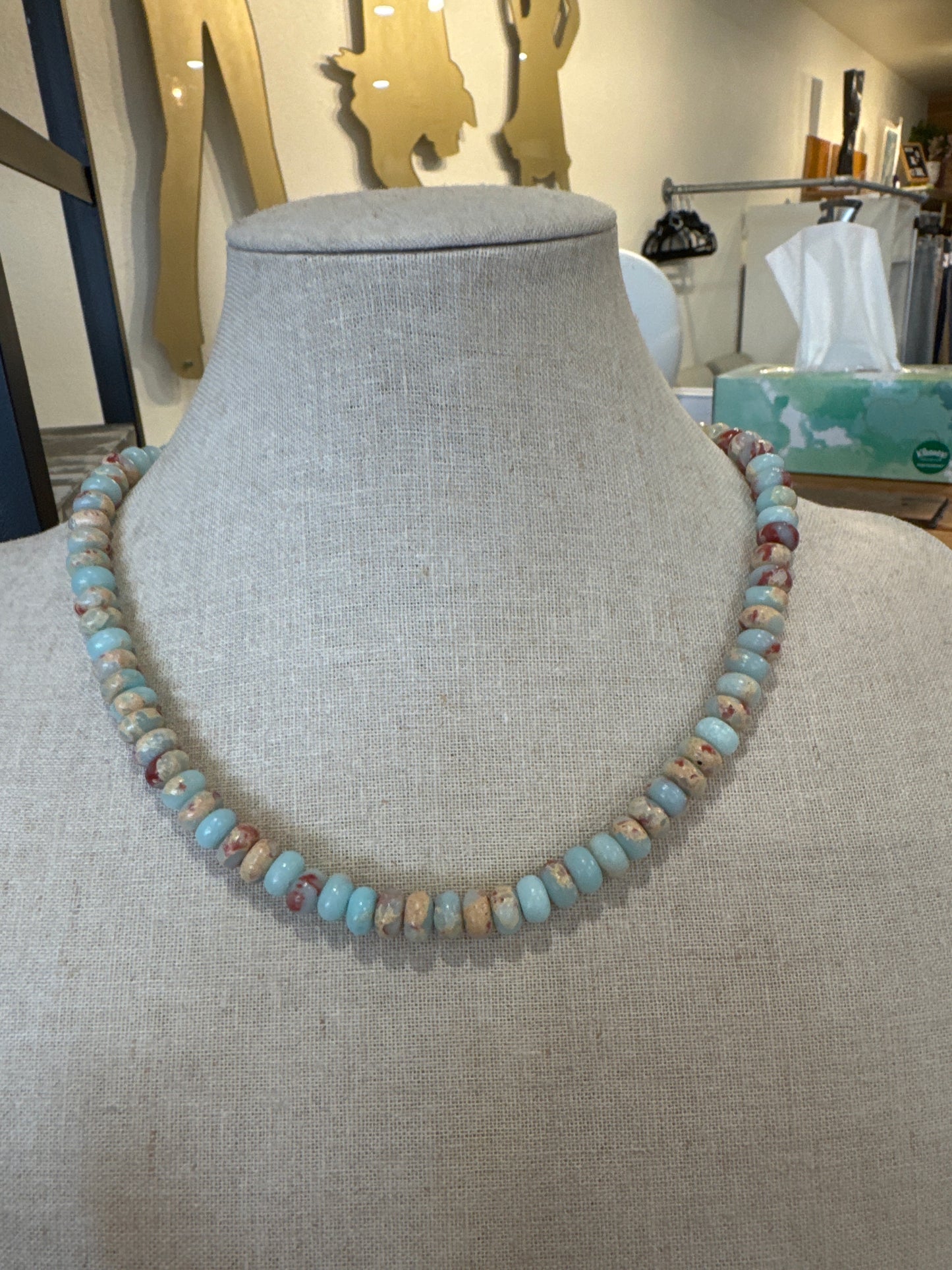 Teal Beaded Necklace