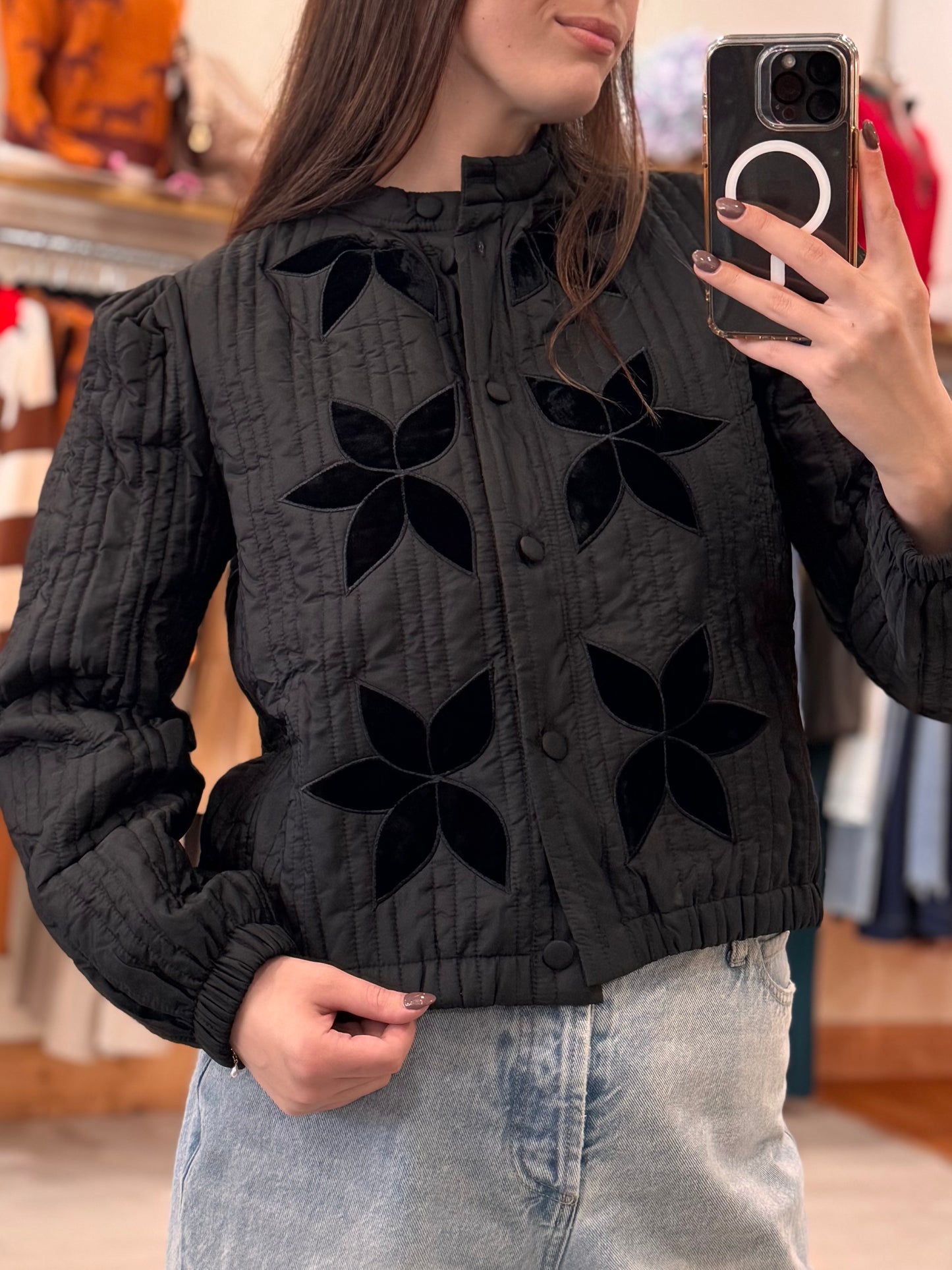 Velvet Petal Quilted Jacket