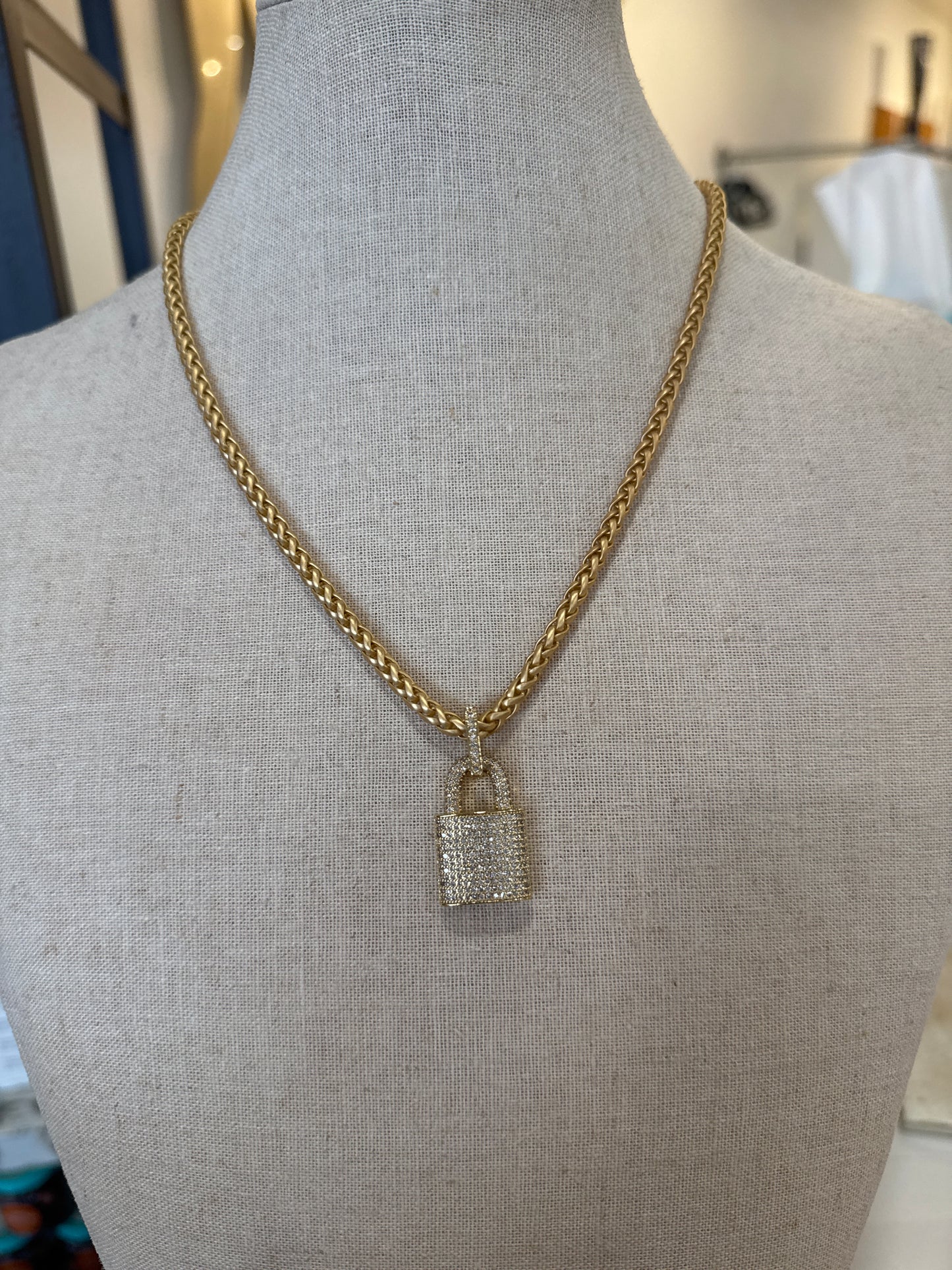 Gold Lock Necklace