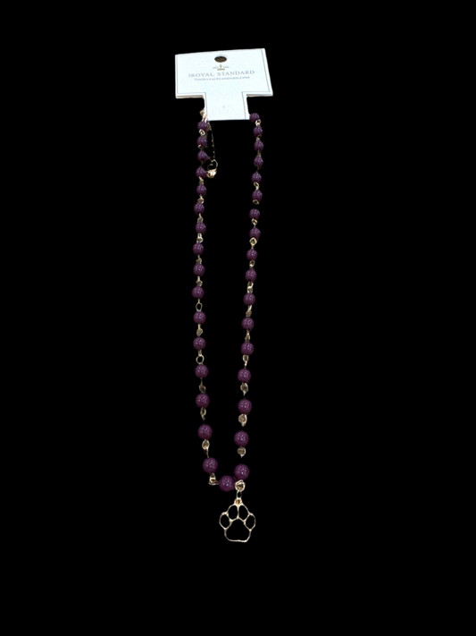 Paw Print Beaded Necklace