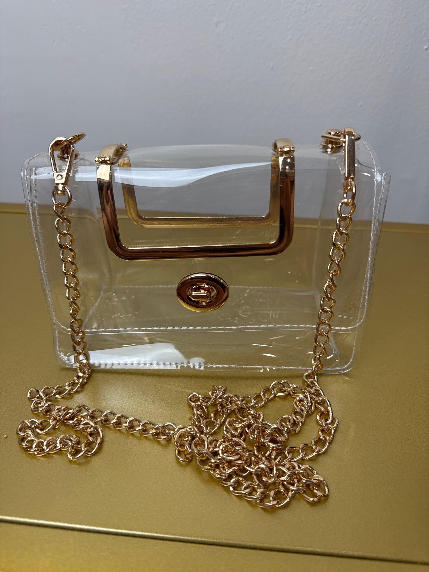 Clear purse w/gold accents - gameday