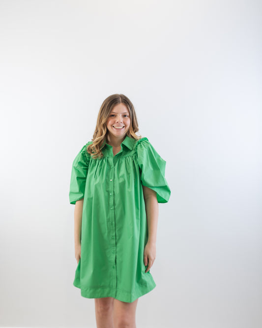 Slowing Down Green Mini Dress