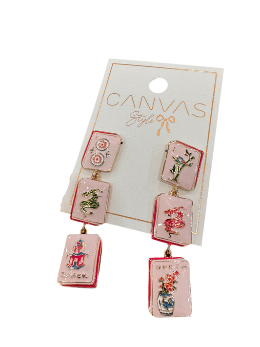 Mahjong Tile Earrings