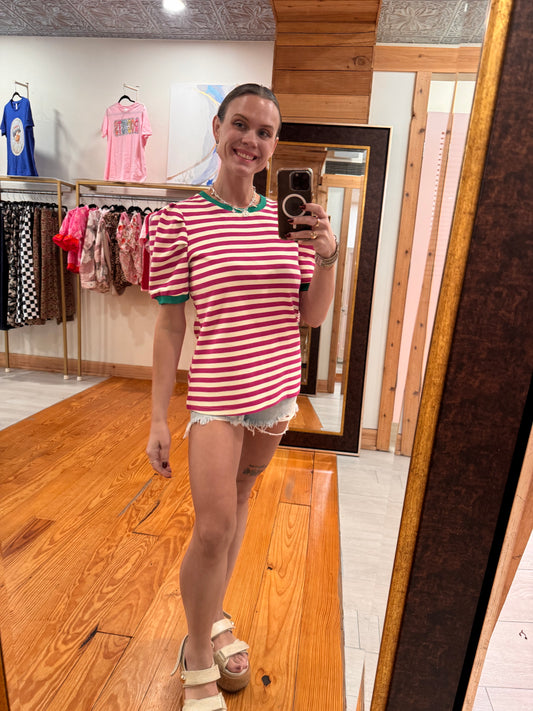 Berry Cute Striped Tee