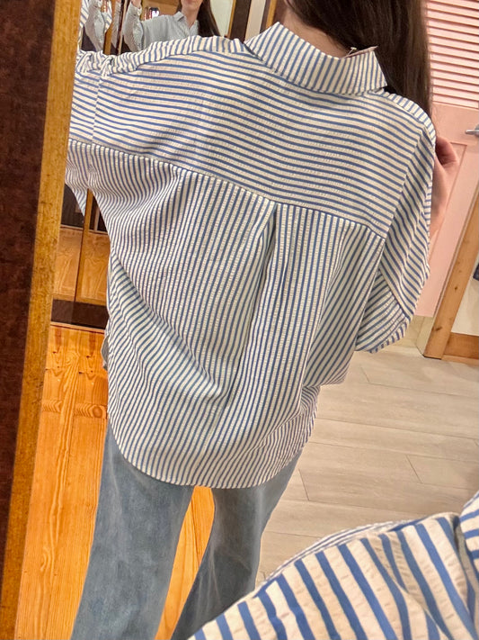 Coastal Stripe Button Up