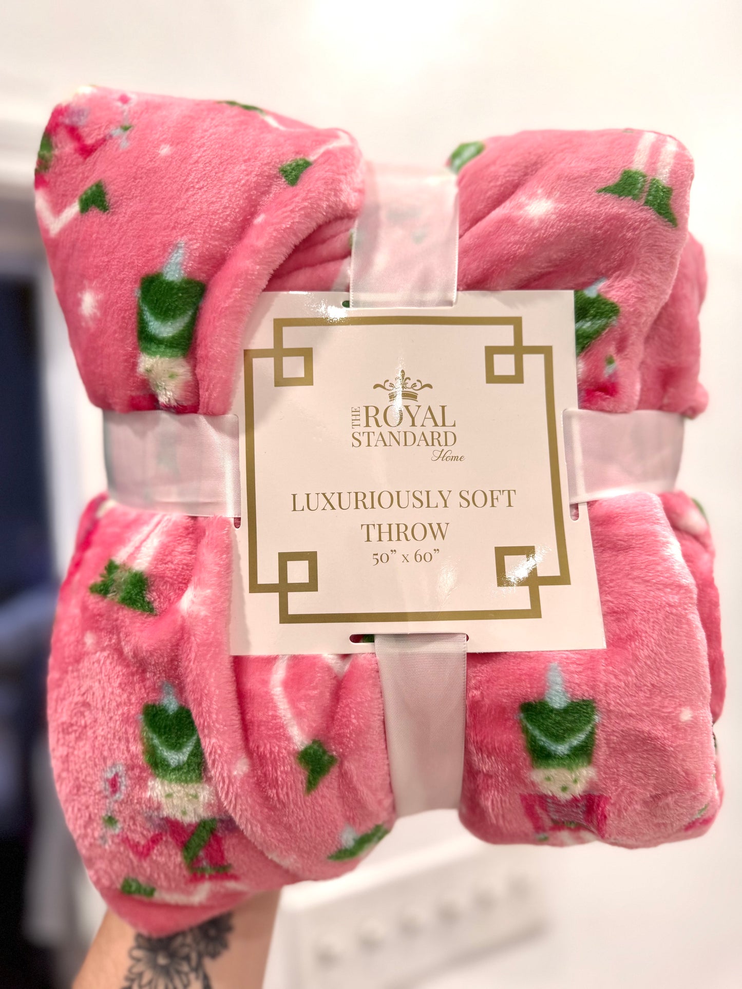 Pink Christmas Cheer Throw