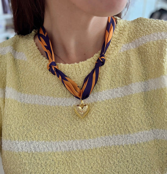Serafina Scarf Charm Heart Necklace