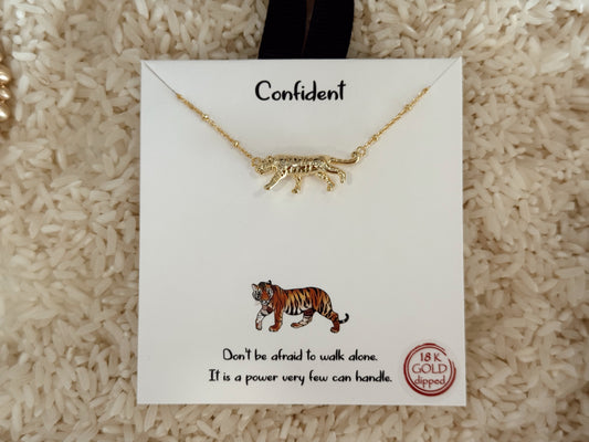 Confident Tiger Necklace - Gold