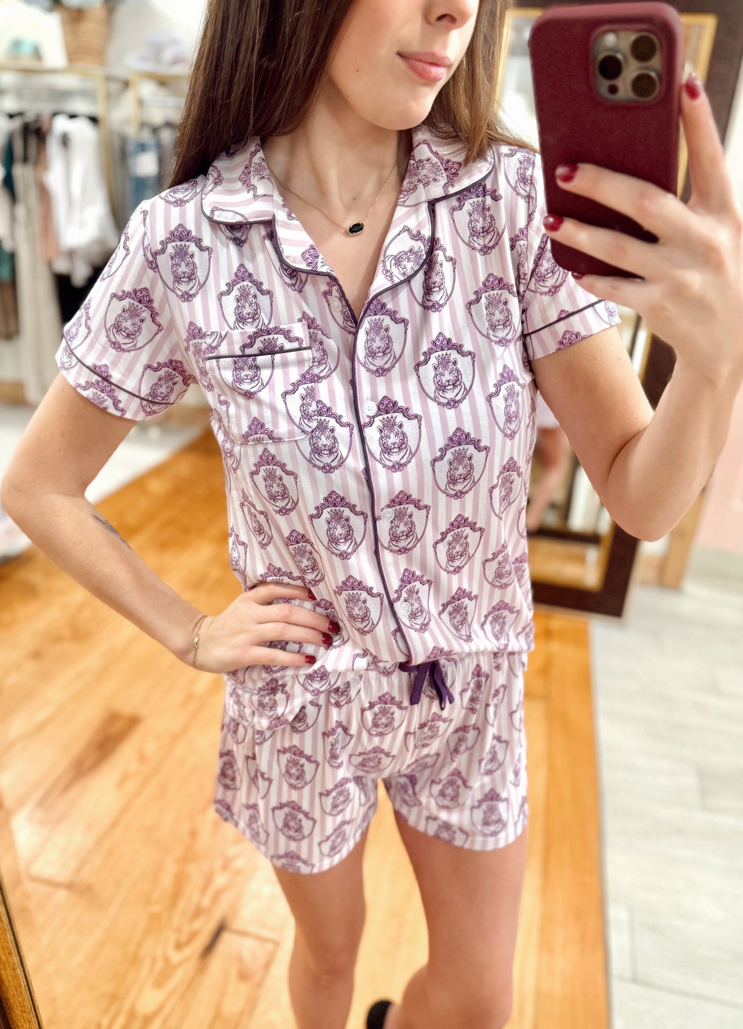 Gilded Tiger Short Sleeve Button Up
