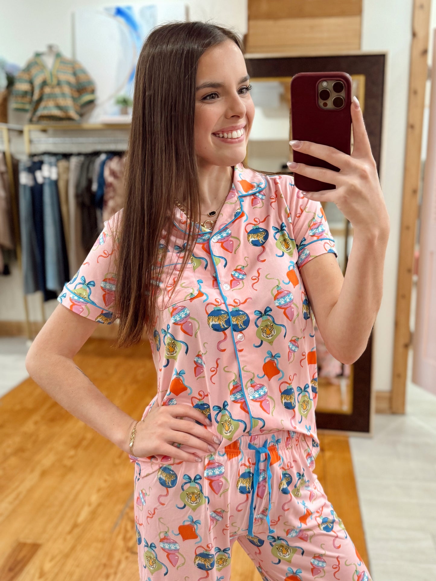 Tiger Tinsel Pajama Top