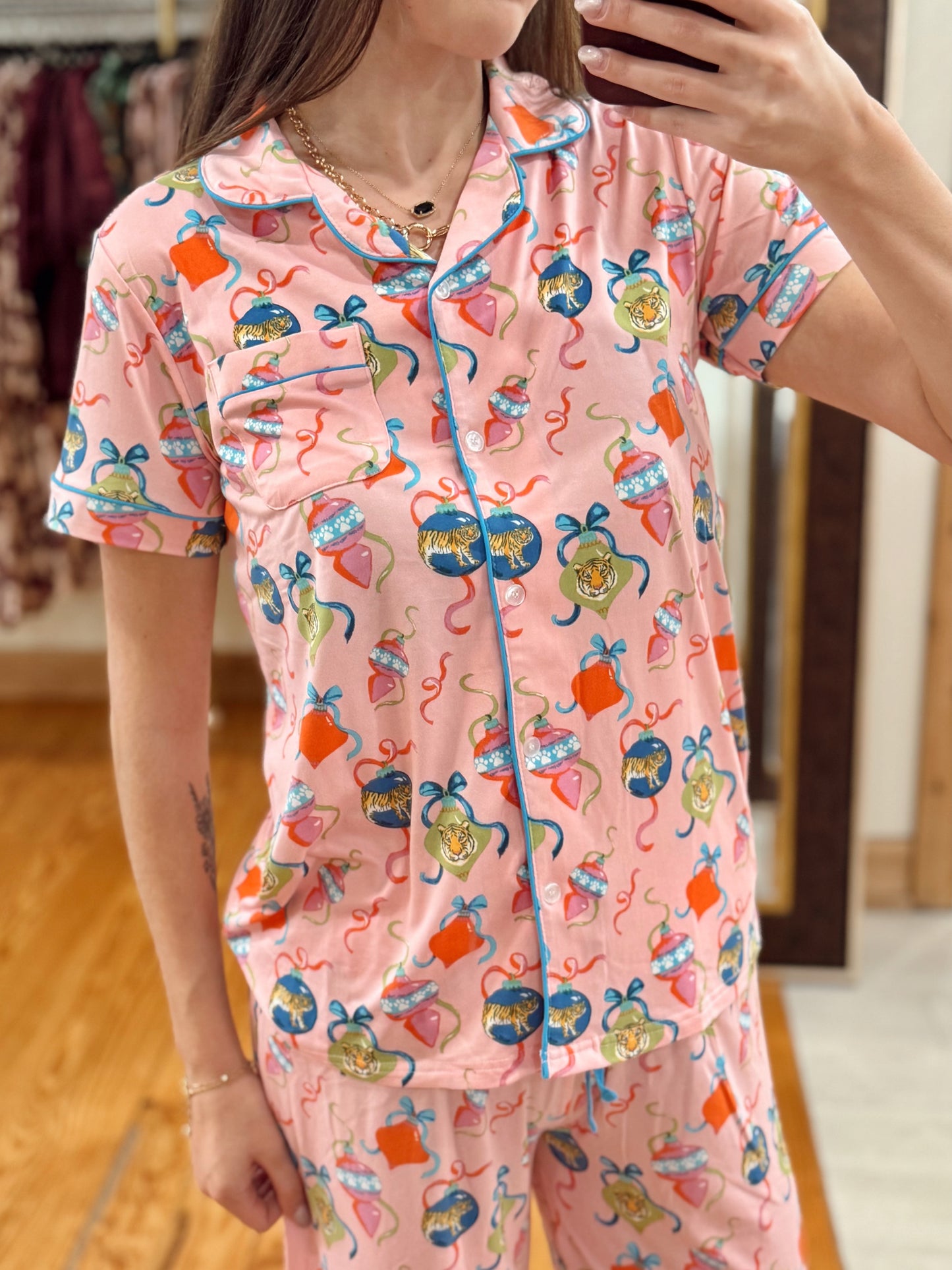 Tiger Tinsel Pajama Top