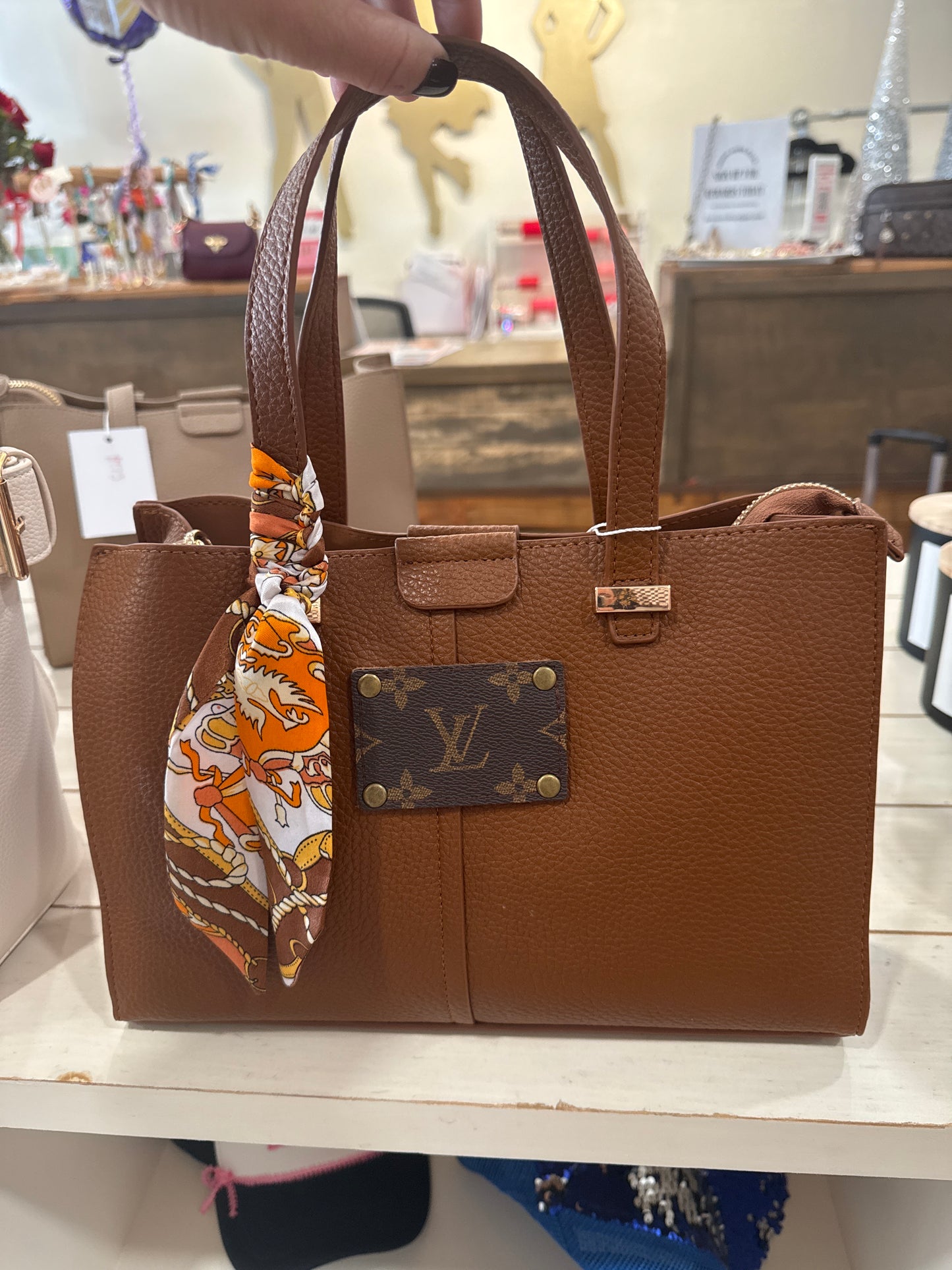 Cognac Cowgirl Upcycled LV Tote
