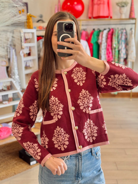 Rosy Regal Cardigan