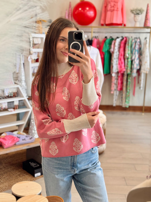 Paisley in Pink Sweater