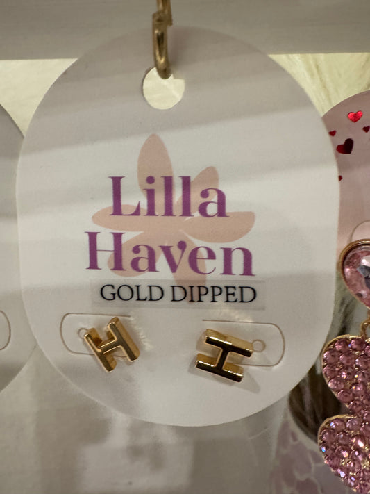 Initial Earrings H