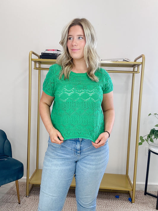 Ladies Knitted Green Sweater