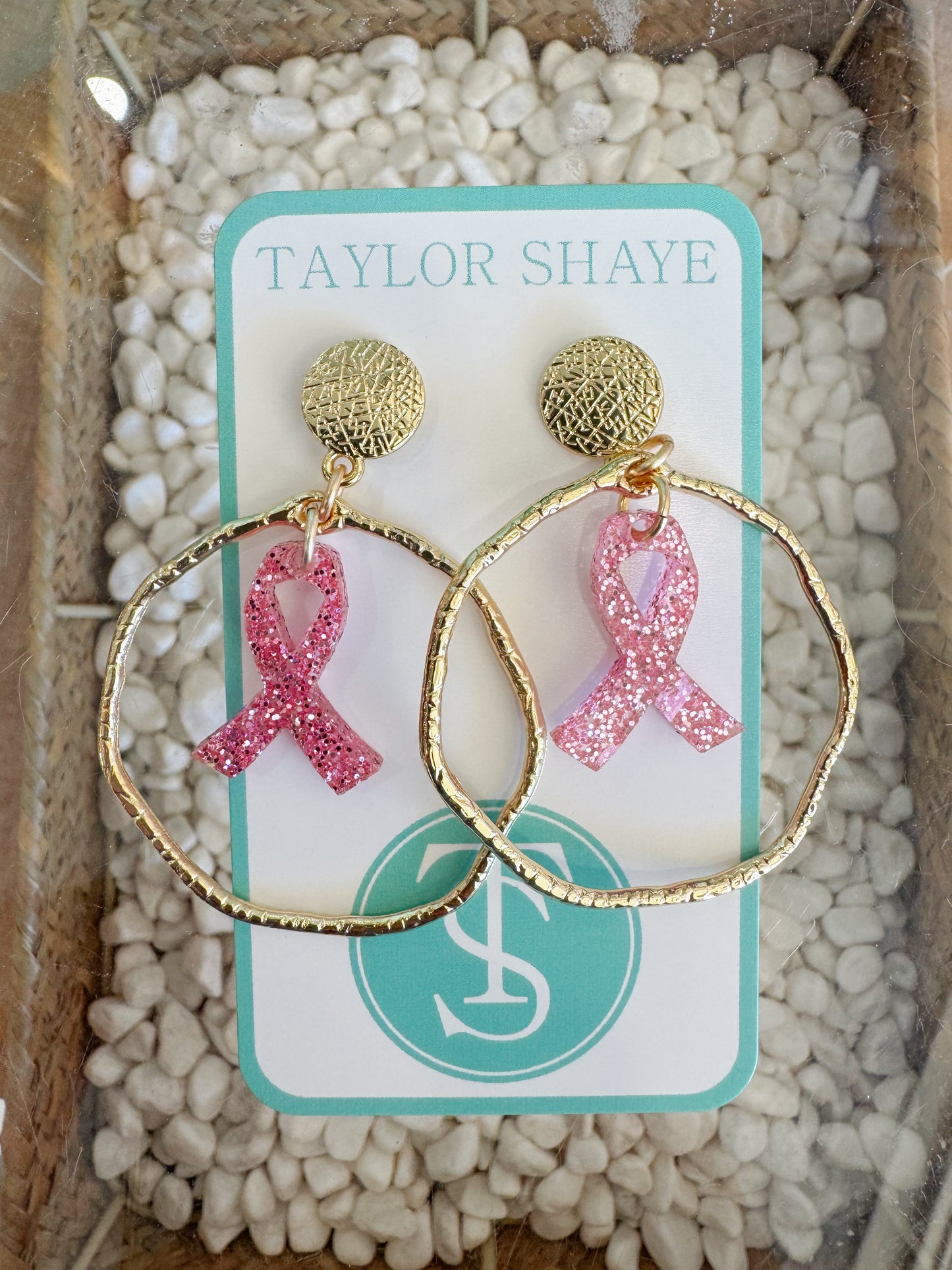 Pink Ribbon Earrings