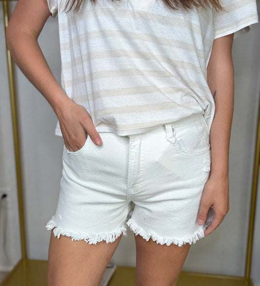 High Rise Side Slit Shorts
