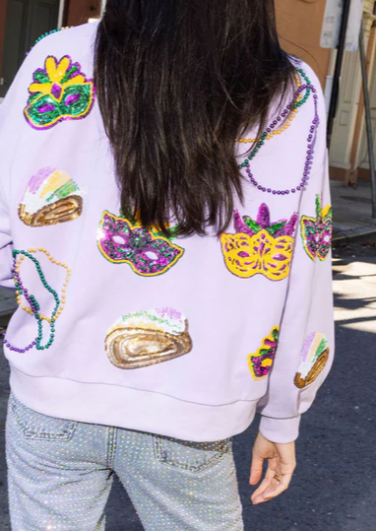 Lavender Mardi Gras Sweatshirt