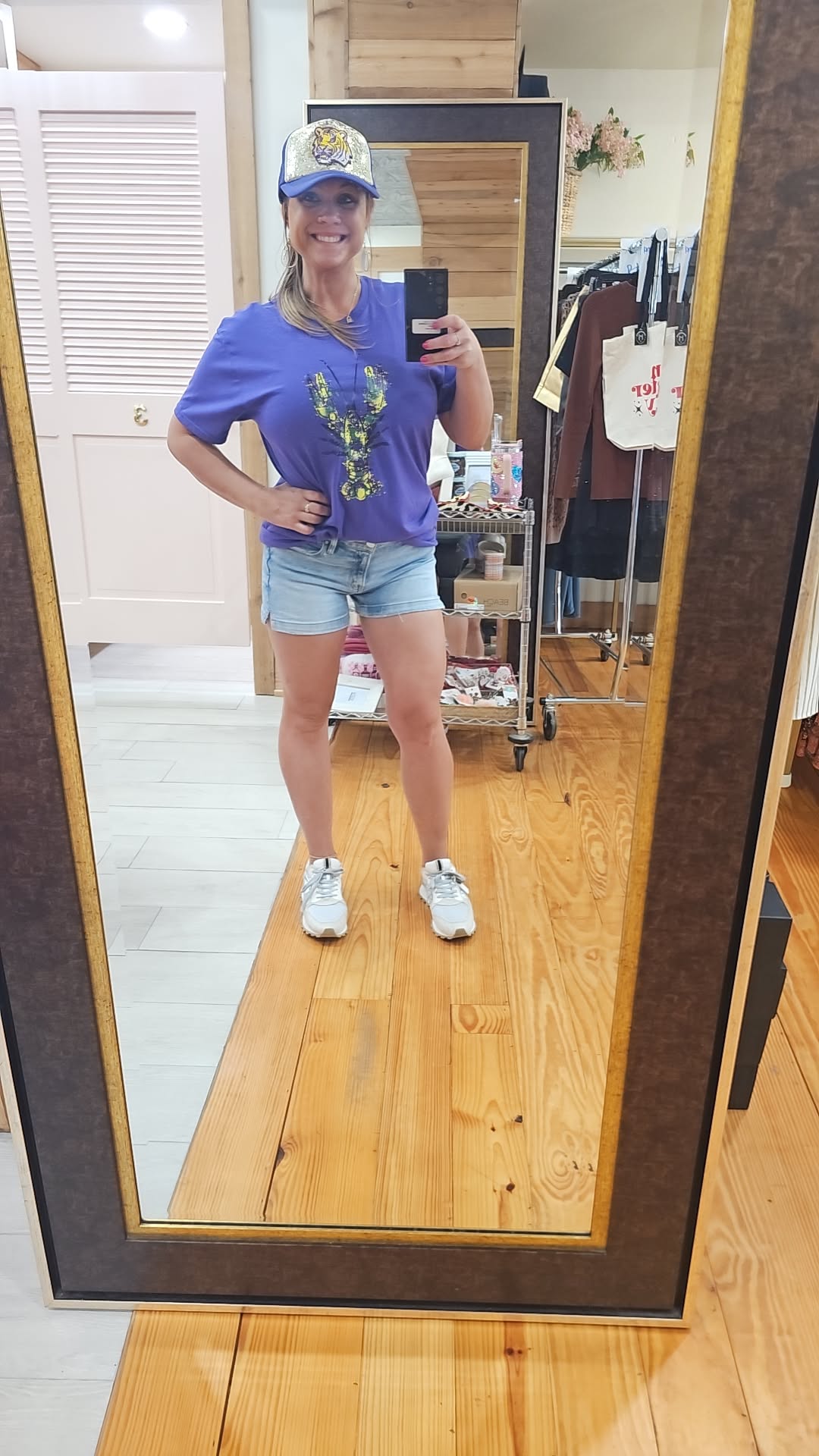 Mardi Gras Crawfish Purple Tee