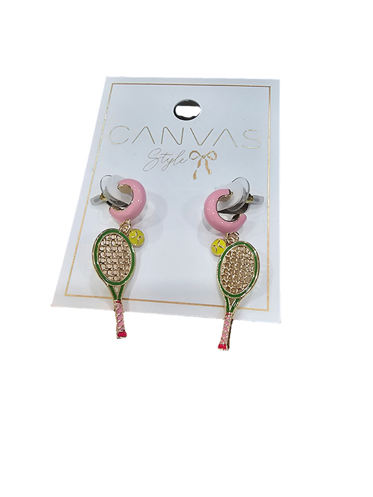 Serena Tennis Racket Earrings