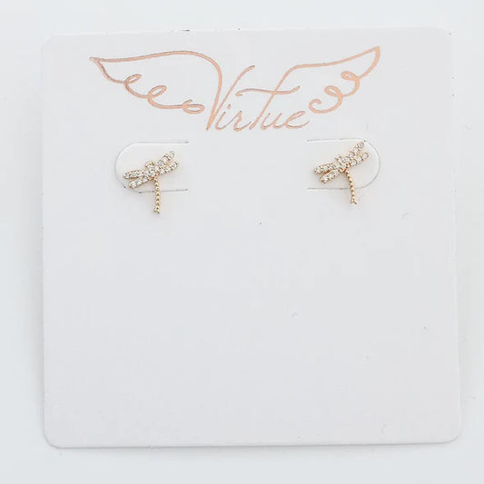 Winged Elegance Dragonfly Stud