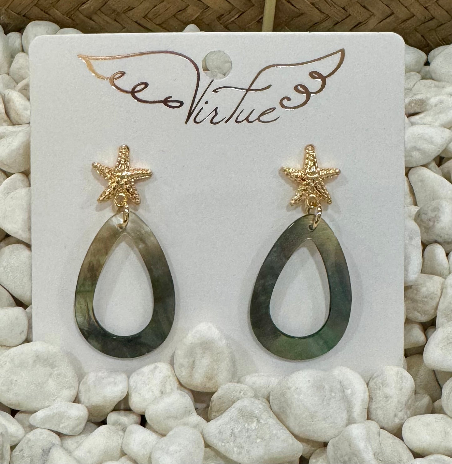 By the Sea Starfish Stud & Abalone Teardrop Earring