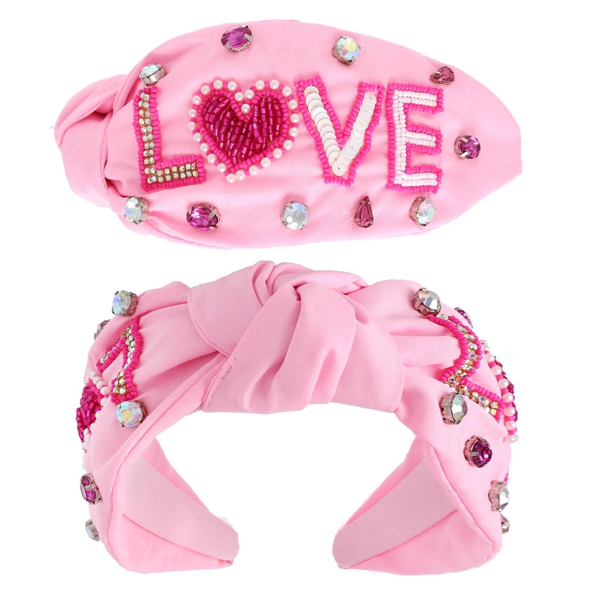 "Lost in Love" Pink Beaded Headband