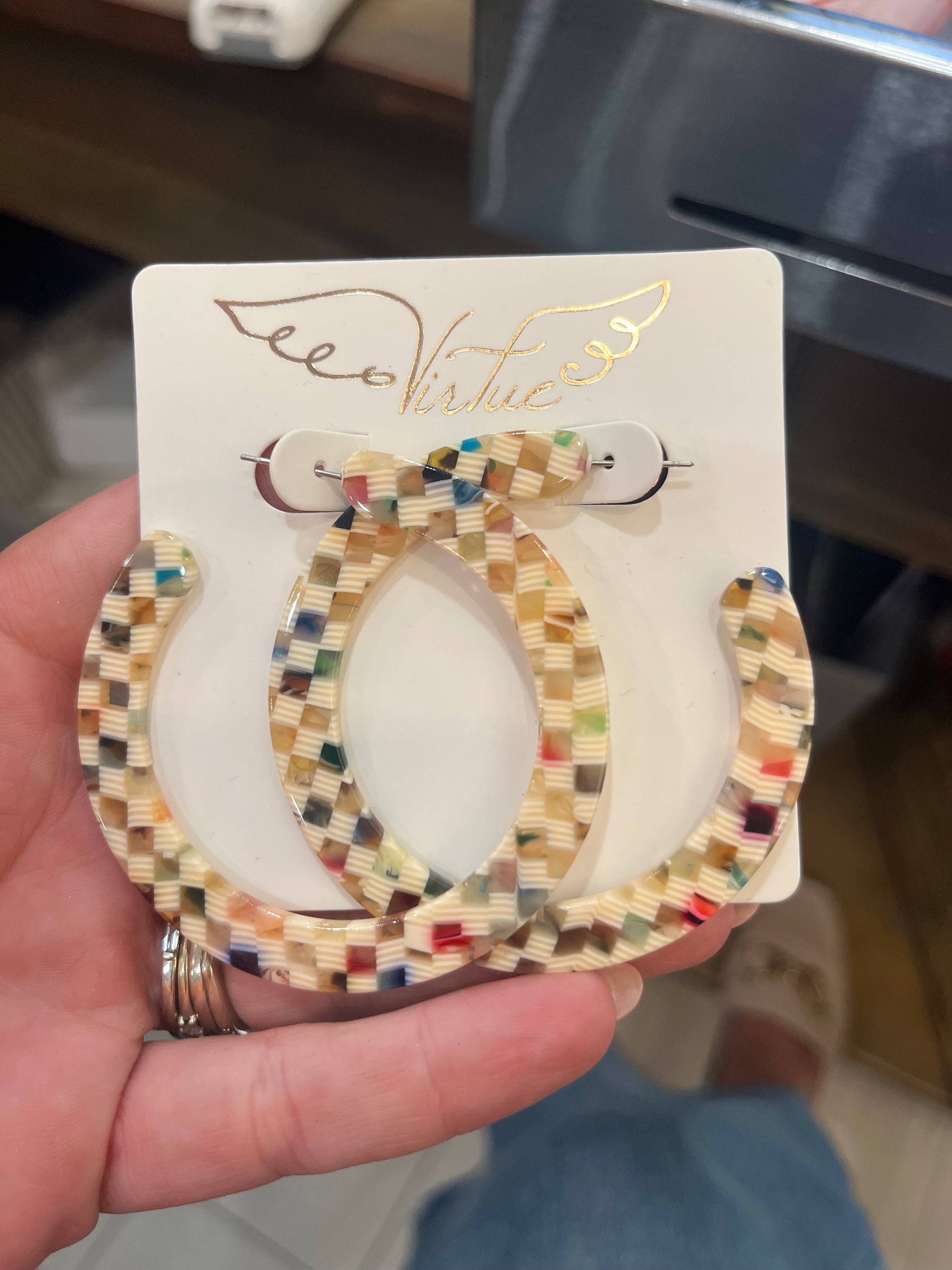 Louis Vuitton Braided Monogram Charm Hoop Earrings