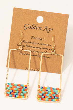 Stand Out beaded Rectangle Earring